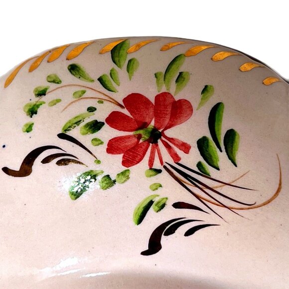 Vtg HAND PAINTED H BEQUET Quaregnon BELGIUM MAJOLICA BOWL Wall Hanging 8" READ - Picture 9 of 14